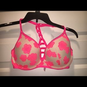 PINK Victoria's Secret floral push up bra